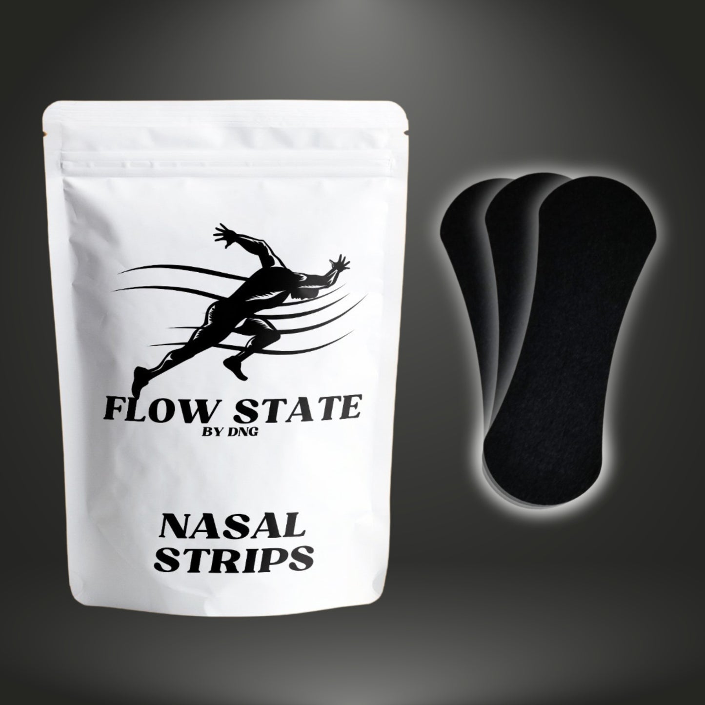 Flow State Black Nasal Strips Performance Edition, 30-pack for enhanced breathing during sports and workouts